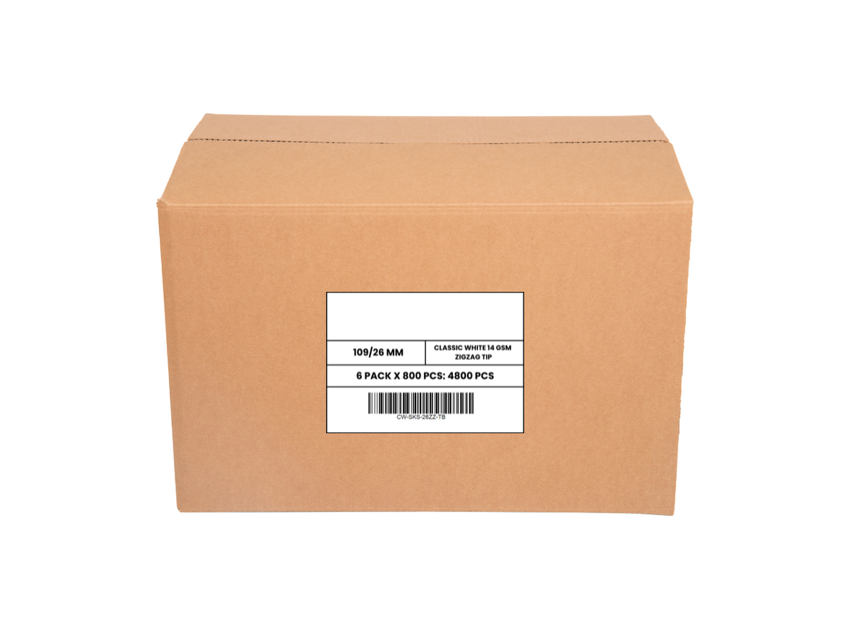 109mm Prerolled Cones - Classic White (4800 Cones per Case) (TEST)