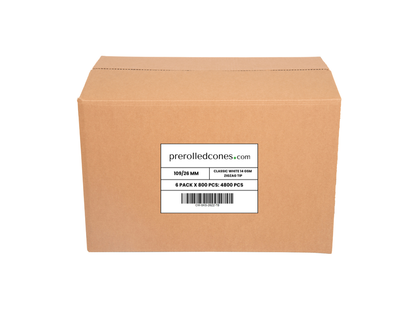 109mm Prerolled Cones - Classic White (4800 Cones per Case) (TEST)