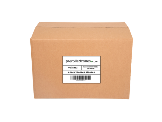 109mm Prerolled Cones - Classic White (4800 Cones per Case) (TEST)